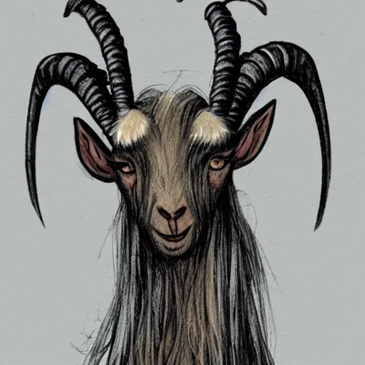 Image similar to a witch as a goat, concept art