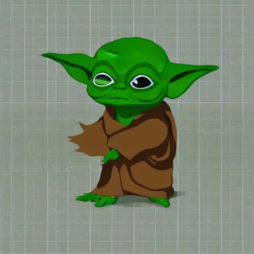 Image similar to cute isometric baby yoda