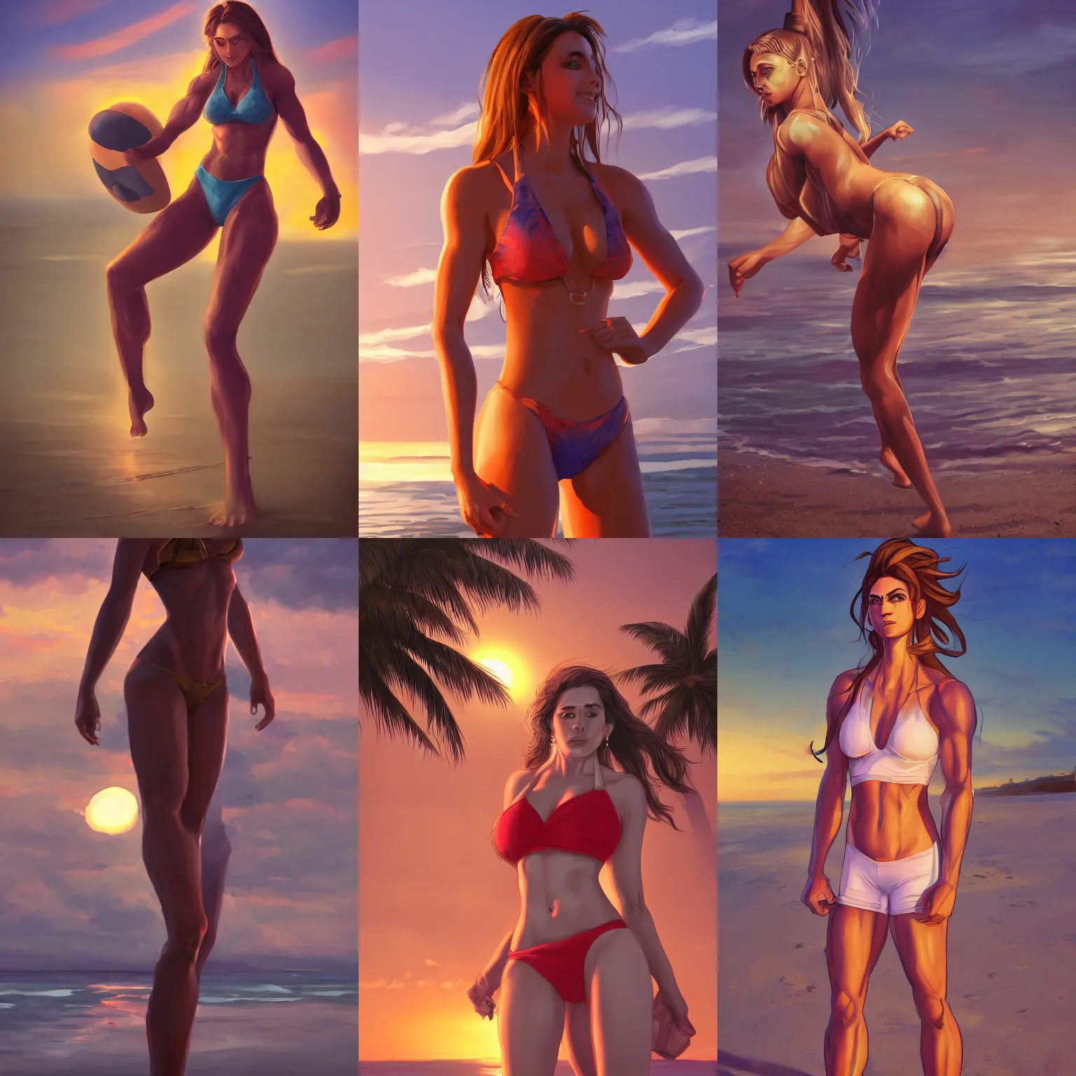 Prompt: Hasbulla with an extremely fit body, suited up in a beach at sunset, high detail, artstation