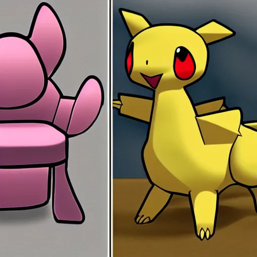 Prompt: gen 1 pokemon that looks like a chair