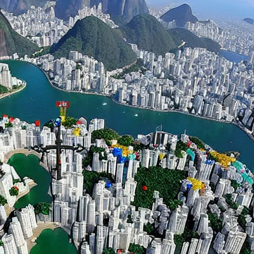 Prompt: rio de janeiro made of lego