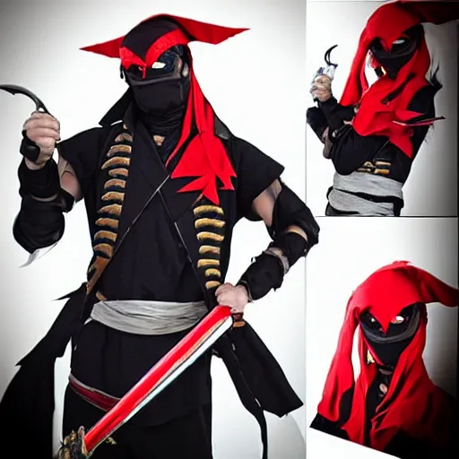 Image similar to Robot ninja pirate vampire cosplay