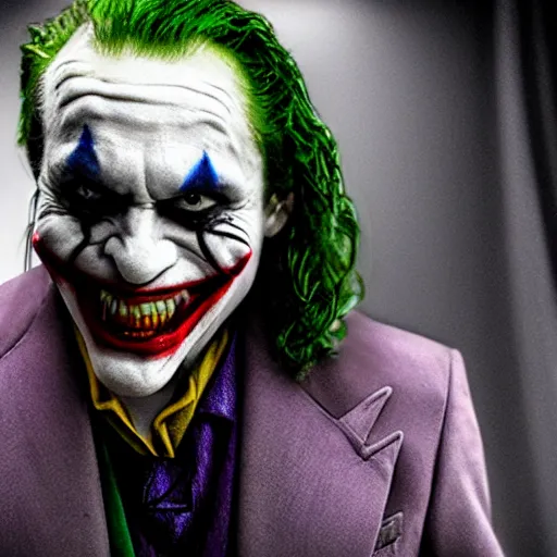 Image similar to stunning awe inspiring mike myers as the joker, movie still 8 k hdr atmospheric lighting