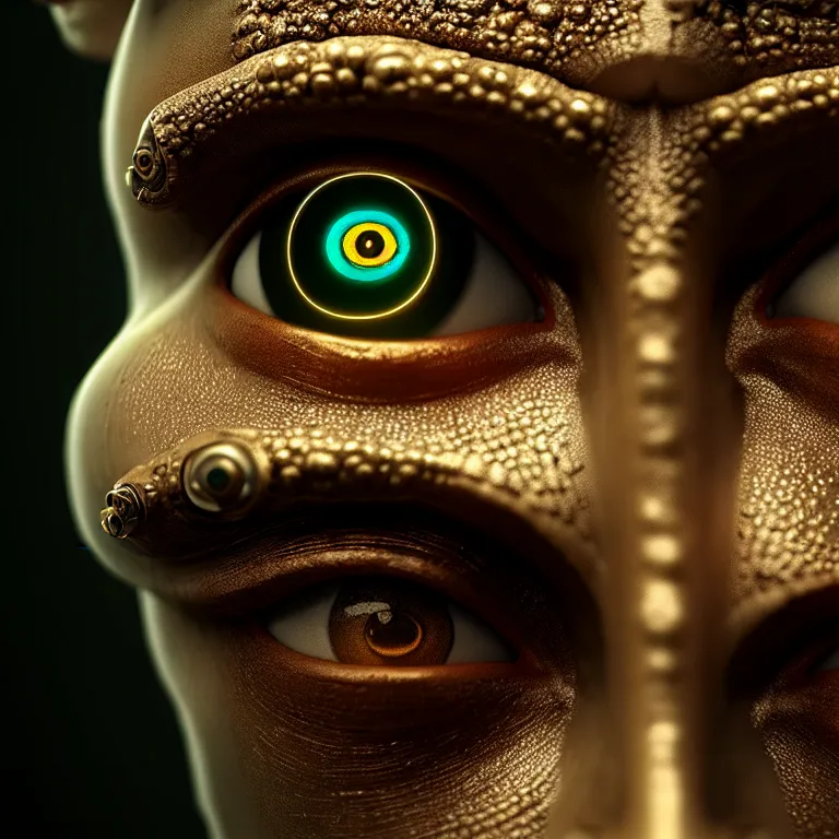 Prompt: ultra realistic beautiful cyborg deity eyes closed, fantasy, intricate details, movie still, highly detailed, photorealistic, octane render, eerie, 8k, art by james clyne and michael welan