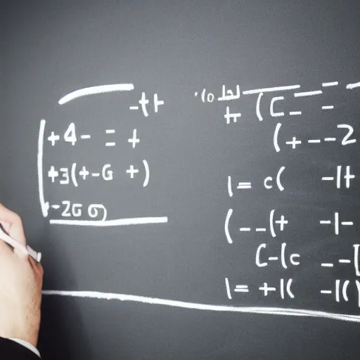 Image similar to brilliant mathematician writing on blackboard a formula for the perfect YouTube video