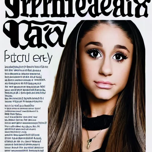 Prompt: ariana grande on a local newspaper