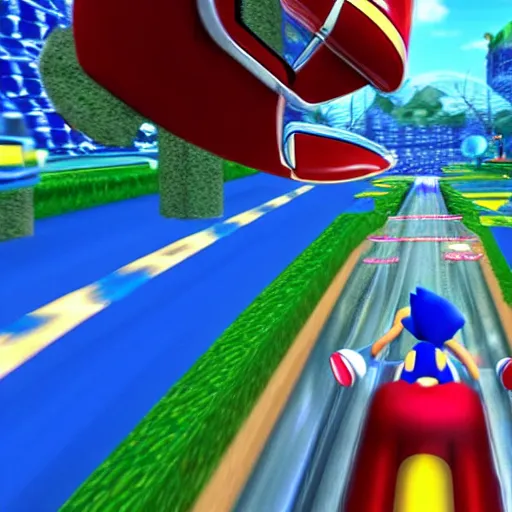 Prompt: sonic the hedgehog doing a spin dash