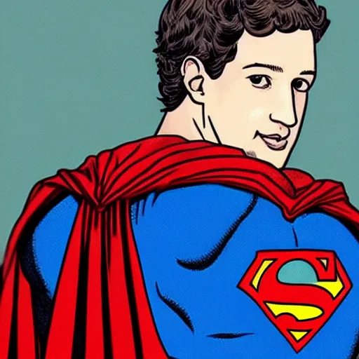 Image similar to mark zuckerberg as superman