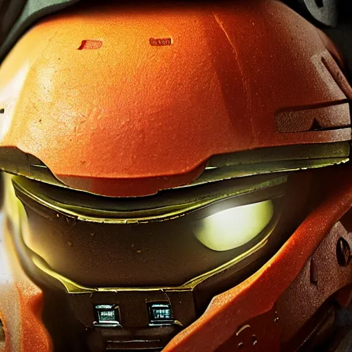 Image similar to Master Chief in Burger King, highly detailed, HD resolution, cinematic lighting,