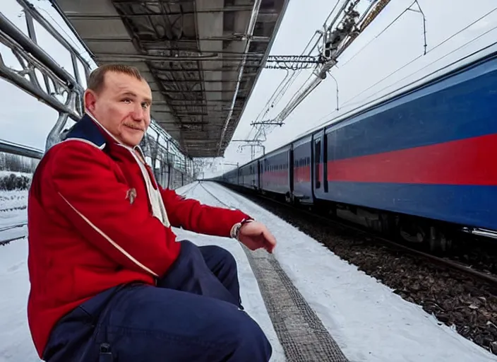 Image similar to train driver of the Russian Railways