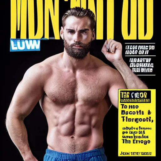 Image similar to Joe Bien Gigachad in the cover of Men's Health