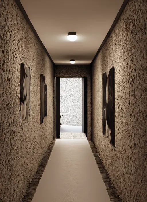 Image similar to hallway with eyes and meat and bone walls