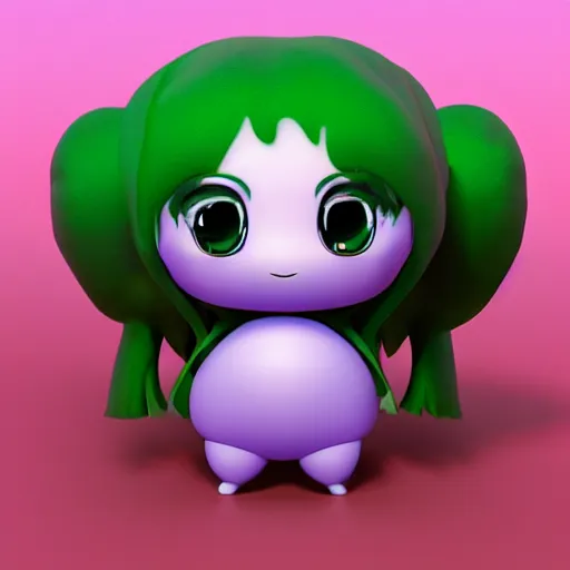 Prompt: cute fumo plush of a blob googirl, chibi monster girl, stylized shiny reflective refractive green liquid pbr material, vray