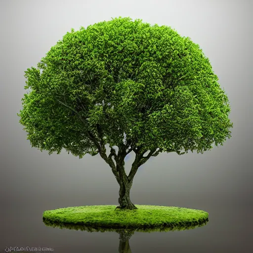 Image similar to soul tree of the earth, perfect symmetry, left side chaos, right side serenity, circular base surrounding grand tree, cinematic, ultrarealistic, intricate detail, finely detailed, small details, extra detail, high resolution, 3D, volumetric lighting, octane render, 8k, ultradetailed, photorealistic,