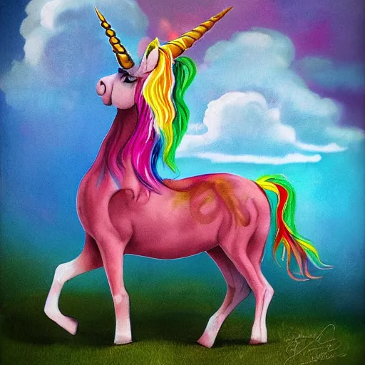 Image similar to a circus unicorn, fantasy art