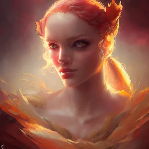 Prompt: autumn, pretty, beautiful, dnd character art portrait, matte fantasy painting, deviantart artstation, by jason felix by steve argyle by tyler jacobson by peter mohrbacher, cinematic