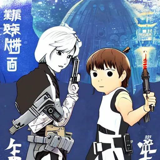 Image similar to Star Wars in Japan anime style