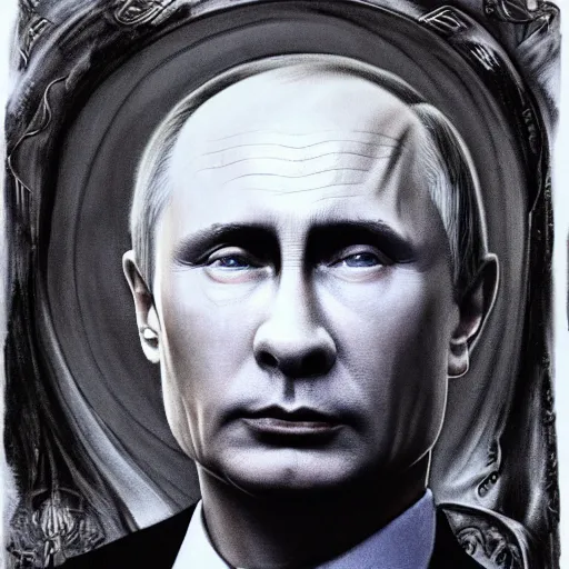 Image similar to vladimir putin by giger