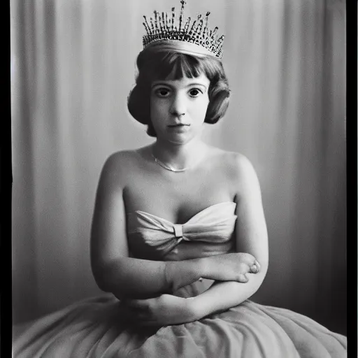 Prompt: a disney princess by diane arbus