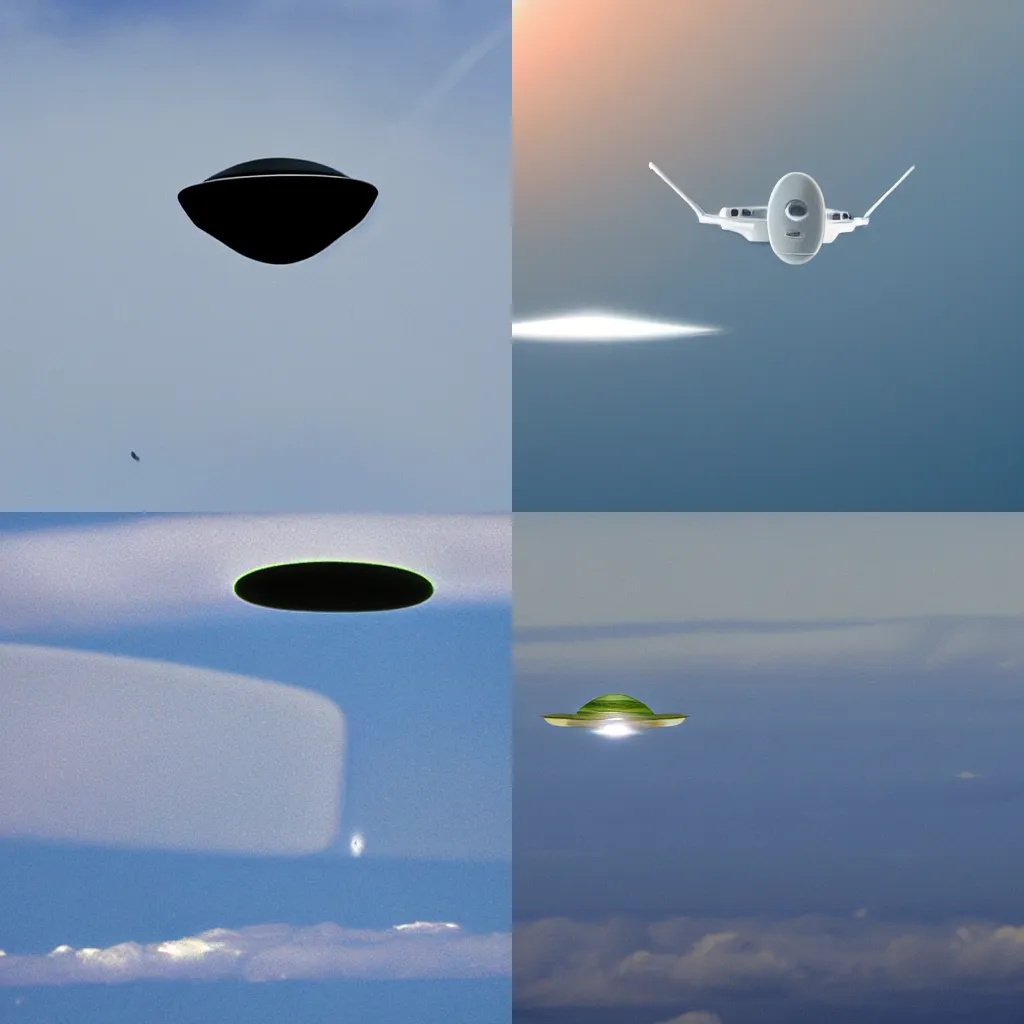 Prompt: a UFO flying with a jet