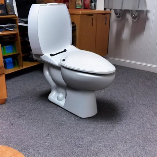 Prompt: gaming chair with seat replaced by a toilet