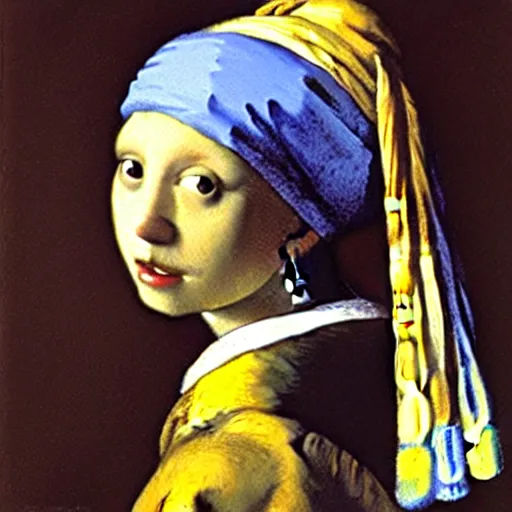 Prompt: duck with a pearl earring by michael sowa, johannes vermeer.