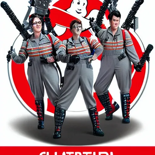 Image similar to ghostbusters as ultra detailed cyborgs