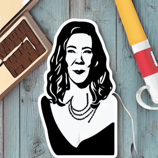 Image similar to schitts creek catherine o'hara as moira, sticker - art, svg vector, adobe - illustrator