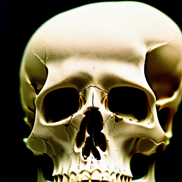 Image similar to centered rule of thirds 5 0 mm film still of a human skull