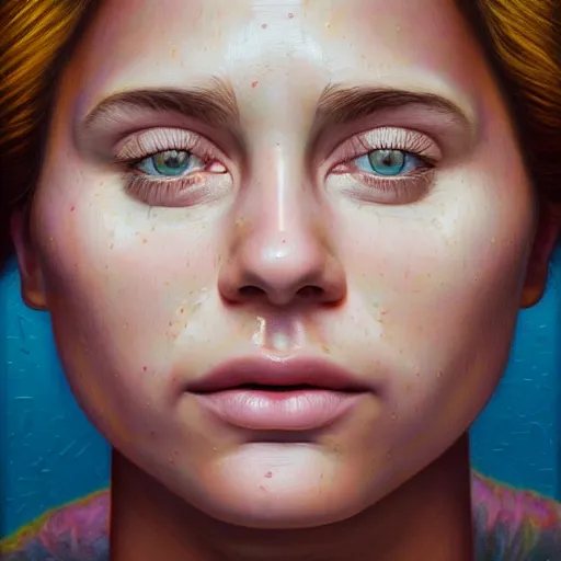 Prompt: intricate five star dream facial portrait by casey weldon, oil on canvas, hdr, high detail, photo realistic, hyperrealism, matte finish, high contrast, 3 d depth, centered, masterpiece, vivid and vibrant colors, enhanced light effect, enhanced eye detail, artstationhd