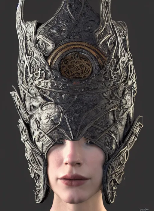 Image similar to textless hyper ornate wiccan photorealistic mask, highly detailed, lifelike, photorealistic, diffuse lighting, hdrp render, artstation, unreal 5, smooth, sharp focus, art by victoria frances