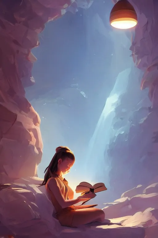 Image similar to a girl reading a book, fanart, by concept artist gervasio canda, behance hd by jesper ejsing, by rhads kuvshinov, rossdraws global illumination radiating a glowing aura global illumination ray tracing hdr render in unreal engine 5, tri - x pan stock, by richard avedon