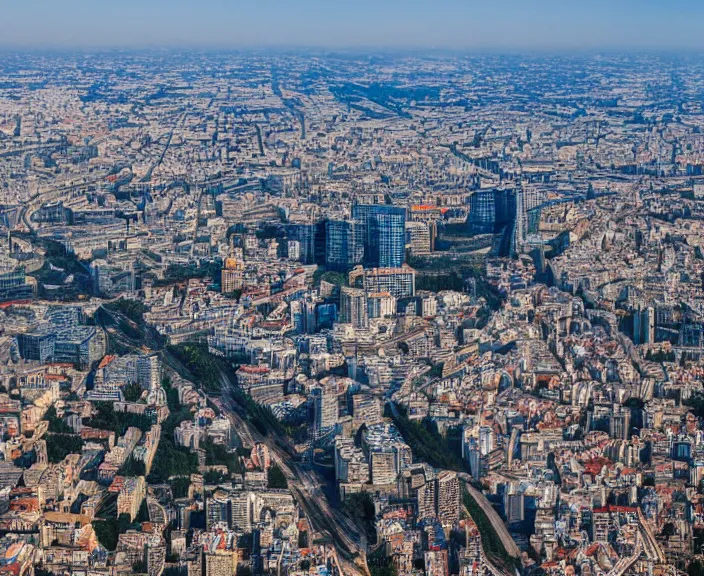 Prompt: 4 k hd, high detail photograph of bucharest from above, shot with sigma f / 4. 2, 2 5 0 mm sharp lens, wide shot, consistent, isometric view, volumetric lighting, high level texture render