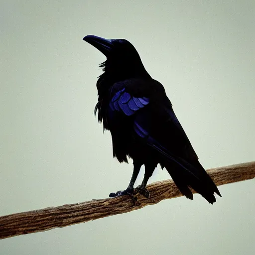 Prompt: 'i cried out, and did you answer? are you real?', an image of a raven.