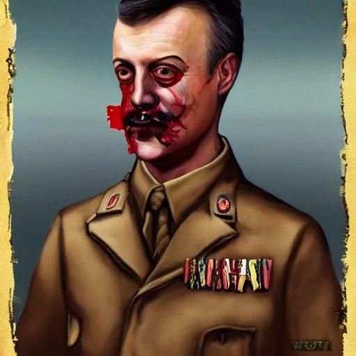 Prompt: igor ivanovich strelkov became bloody ugly worm, photo - realistic, color image, 2 k, highly detailed, bodyhorror, occult art