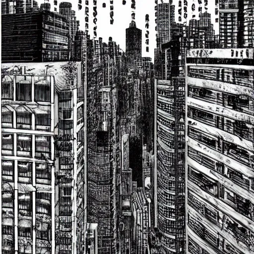 Image similar to raining city, junji ito,