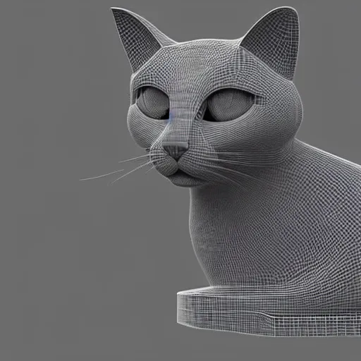 Prompt: 3 d model of a cat