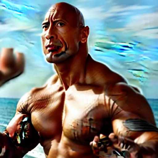 Image similar to film still of dwayne johnson as ip man, pose wing chun style