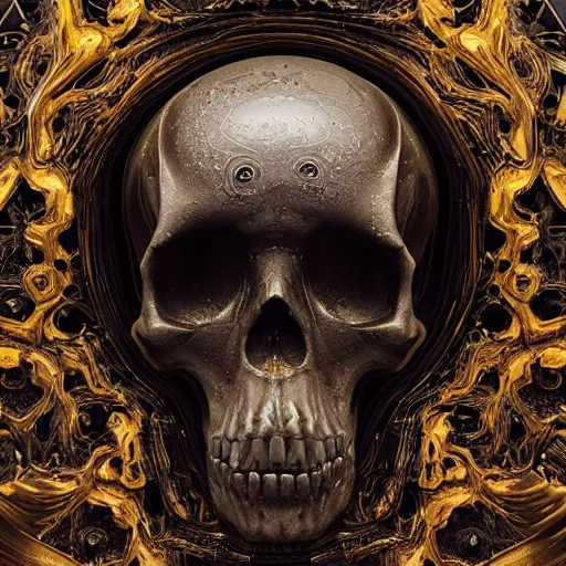 Image similar to portrait_of_a_melting_skull._intricate_abstract._intricate_artwork._by_Tooth_Wu_wlop_beeple_dan_mumford._octane_render_trending_on_artstat