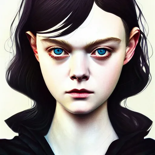 Image similar to symmetry!! portrait of elle fanning in metal gear solid and death stranding, horror, fashion, dark!! intricate, elegant, highly detailed, digital painting, artstation, concept art, smooth, sharp focus, illustration, art by artgerm and frank frazetta and peter paul rubens