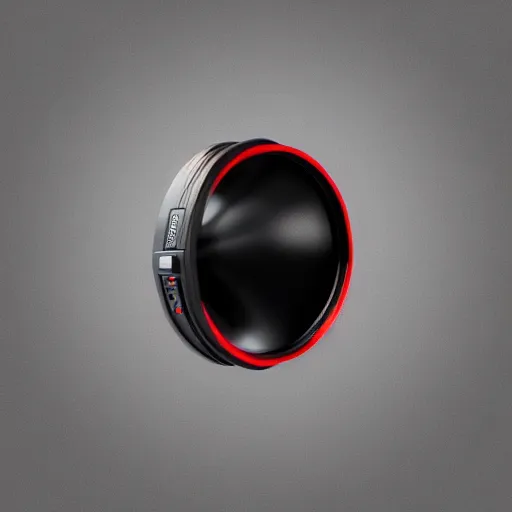 Image similar to a darth veder mirrorless camera, 3 d render