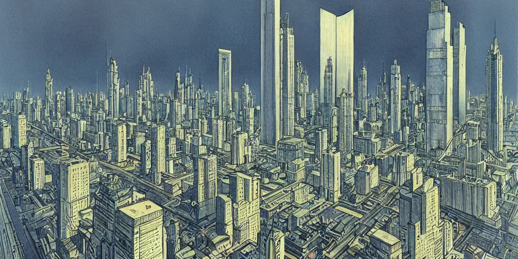 Image similar to koyaanisqatsi, by Francois Schuiten