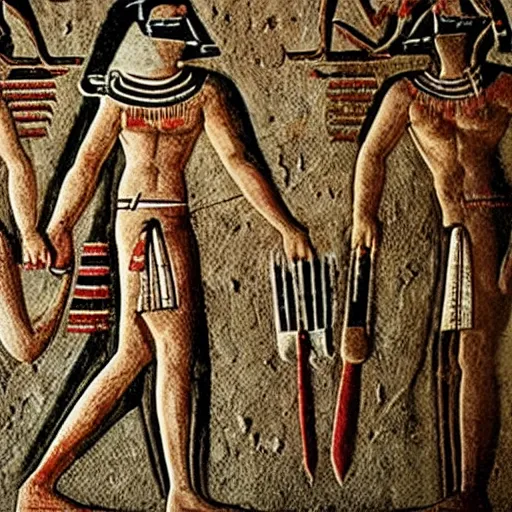 Image similar to The American Psycho in ancient egyptian hieroglyphs