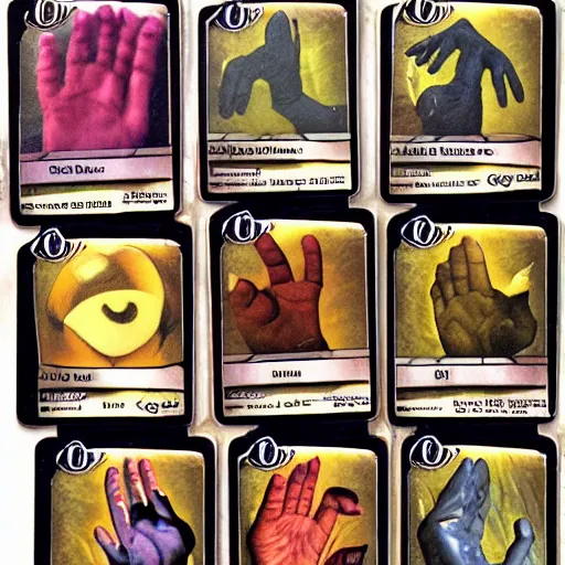 Image similar to Manos the hands of fate trading cards