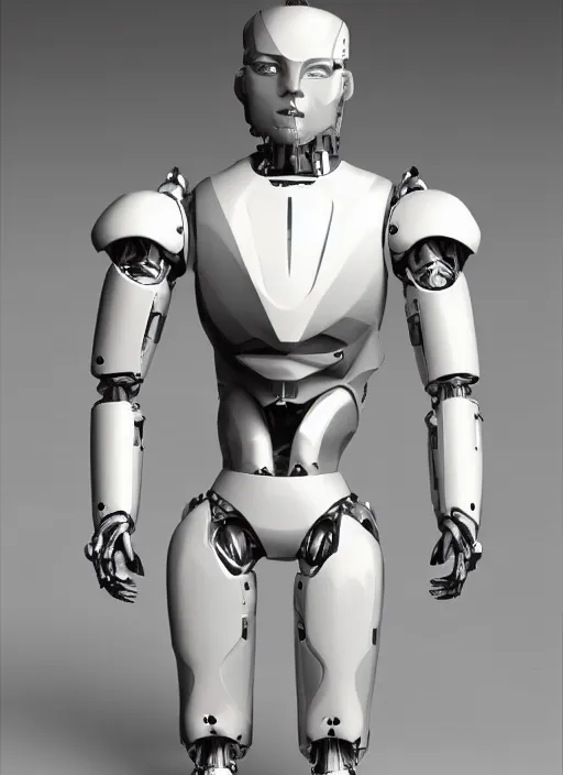 Image similar to portrait of a futuristic blanco ceramic Spanish prince humanoid robot macho guapo with a handsome face and muscular body, trending on cgsociety