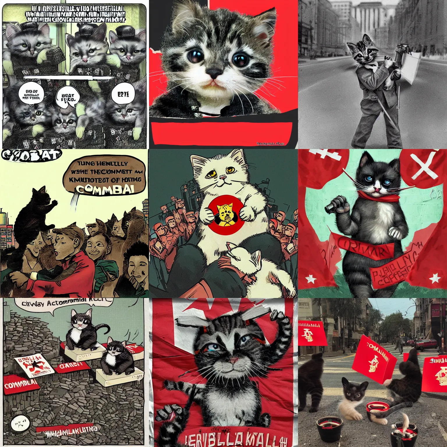 Prompt: guerrilla kitten communists overthrowing capitalism