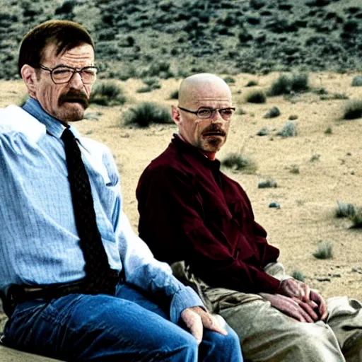 Image similar to walter white sitting on walter white's lap