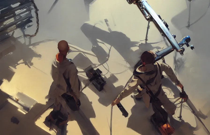 Image similar to greg manchess concept art of a the torque wrench dimension, key visual, ambient lighting, highly detailed, digital painting, artstation, concept art, sharp focus, by makoto shinkai and akihiko yoshida and hidari and wlop and greg rutkowski