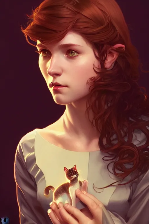 Prompt: a portrait of kitty pryde, fantasy, sharp focus, intricate, elegant, digital painting, artstation, matte, highly detailed, concept art, illustration, ambient lighting, art by ilya kuvshinov, artgerm, alphonse mucha, and greg rutkowski