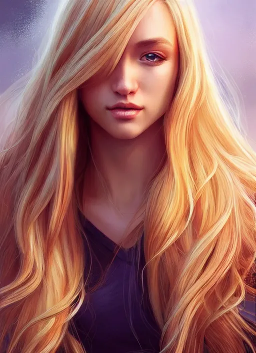 Image similar to photo of a gorgeous female with long blonde hair in the style of stefan kostic, realistic, full body shot, wide angle, sharp focus, 8 k high definition, insanely detailed, intricate, elegant, art by stanley lau and artgerm, floating embers